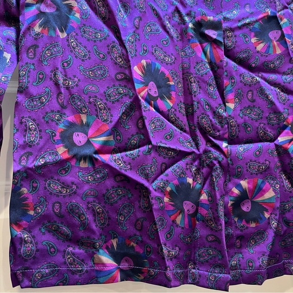Vintage Deadstock Silk Top Psychedelic Goddess Print - Picture 7 of 12